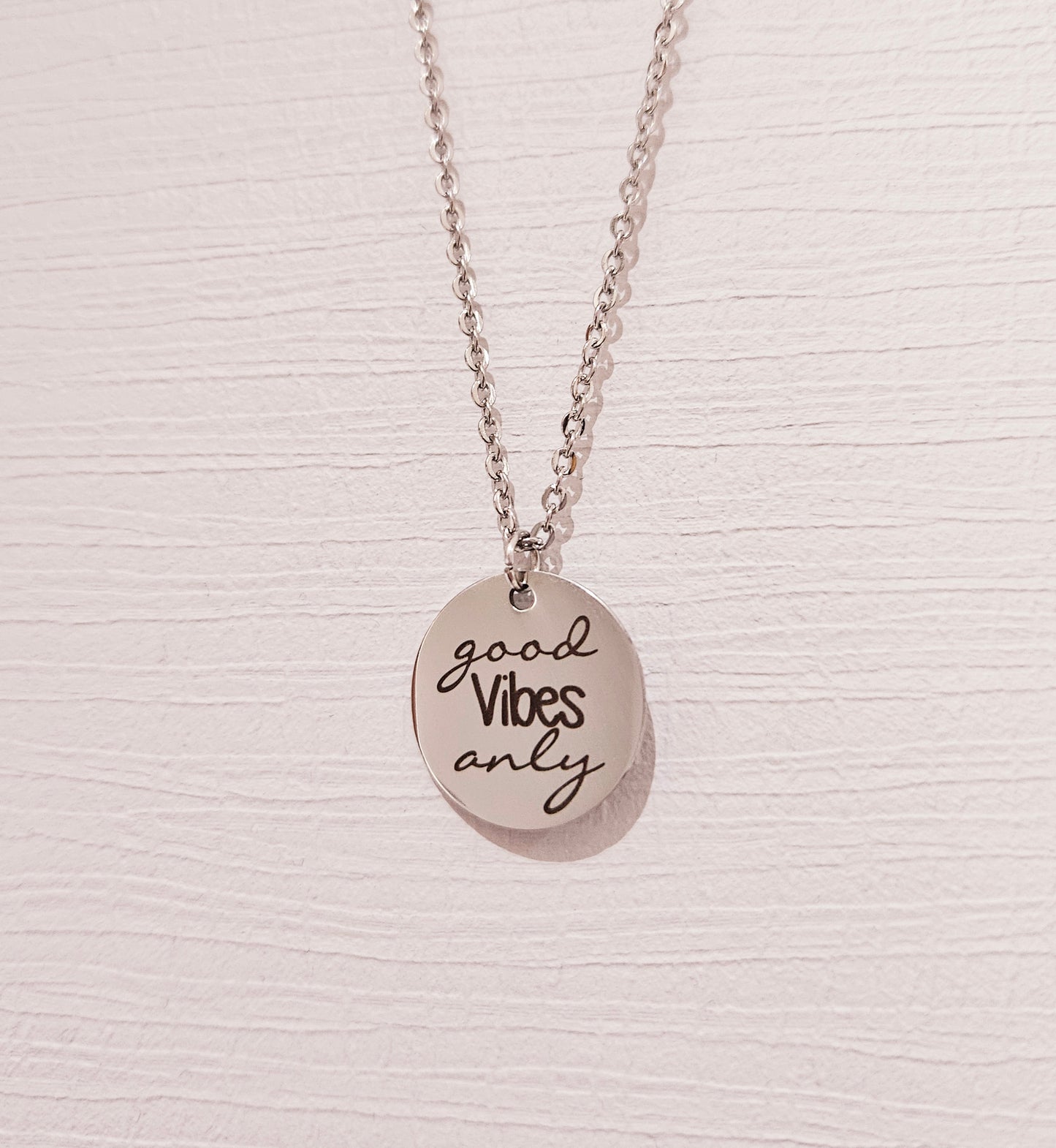 Novah Disc Necklace - Good Vibes Only