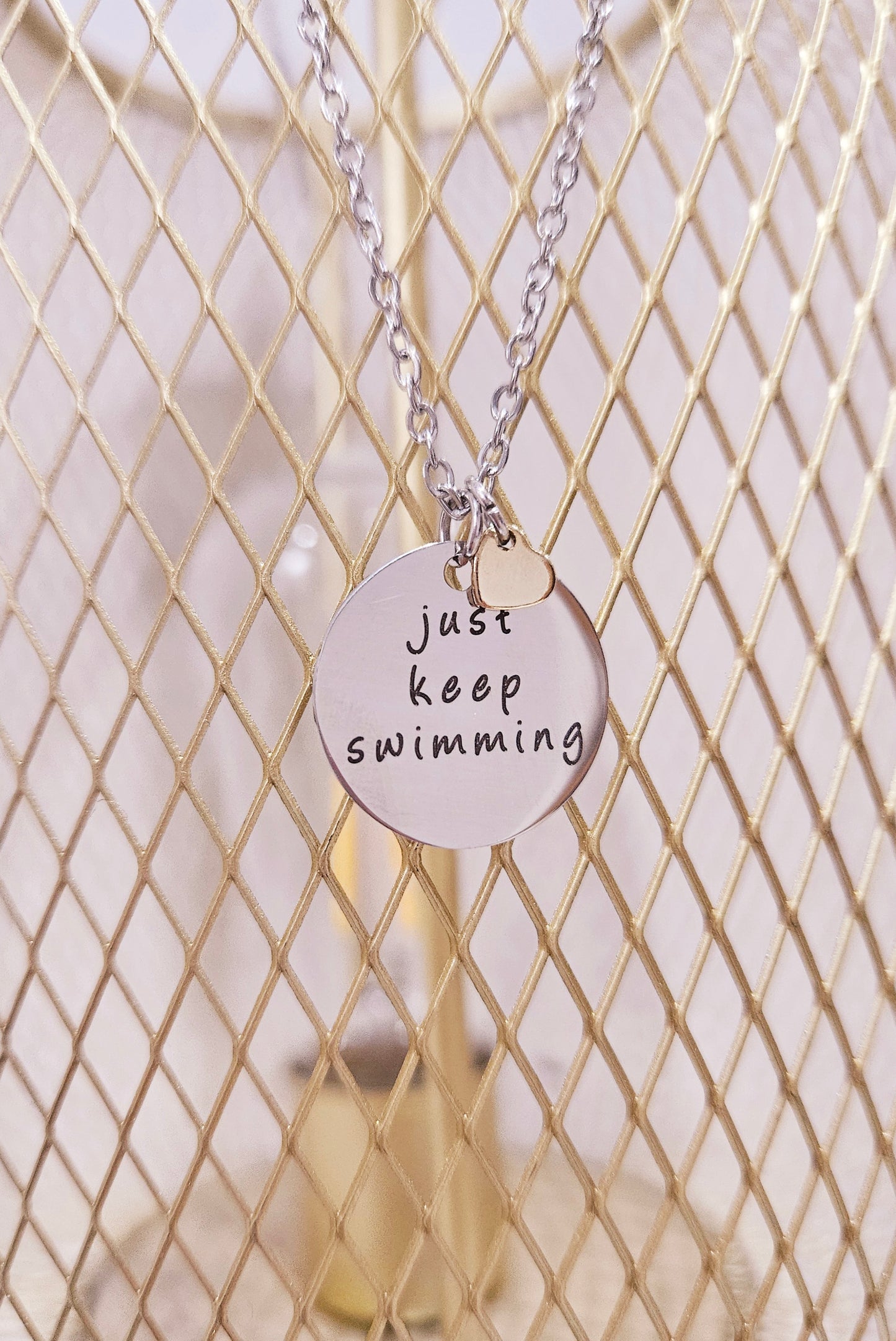 Novah Disc Necklace - Just keep Swimming