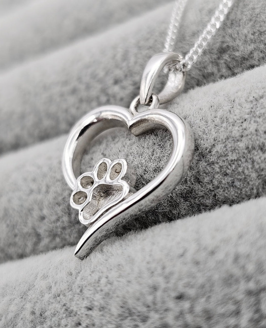 Pawprint Hallow Heart Pendant