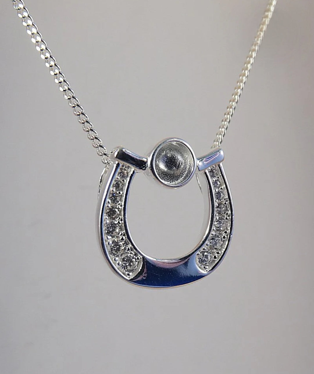 Horseshoe CZ Pendant