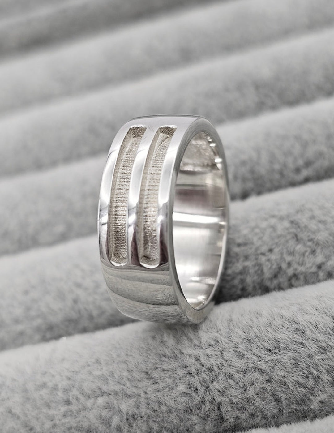 Mens Double Chanel Ring