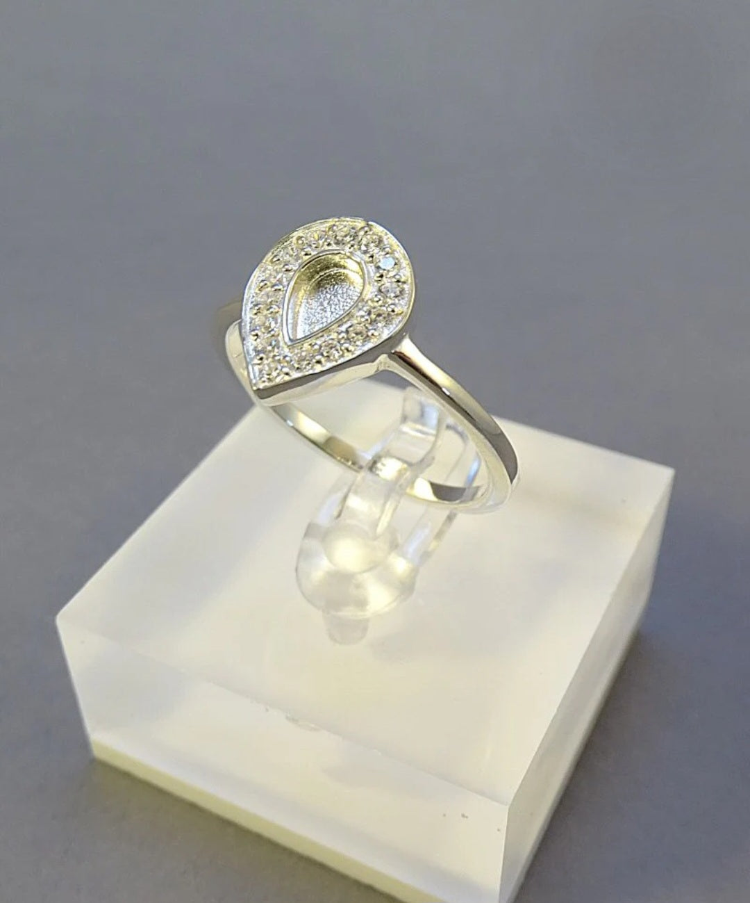 Pear CZ Ring