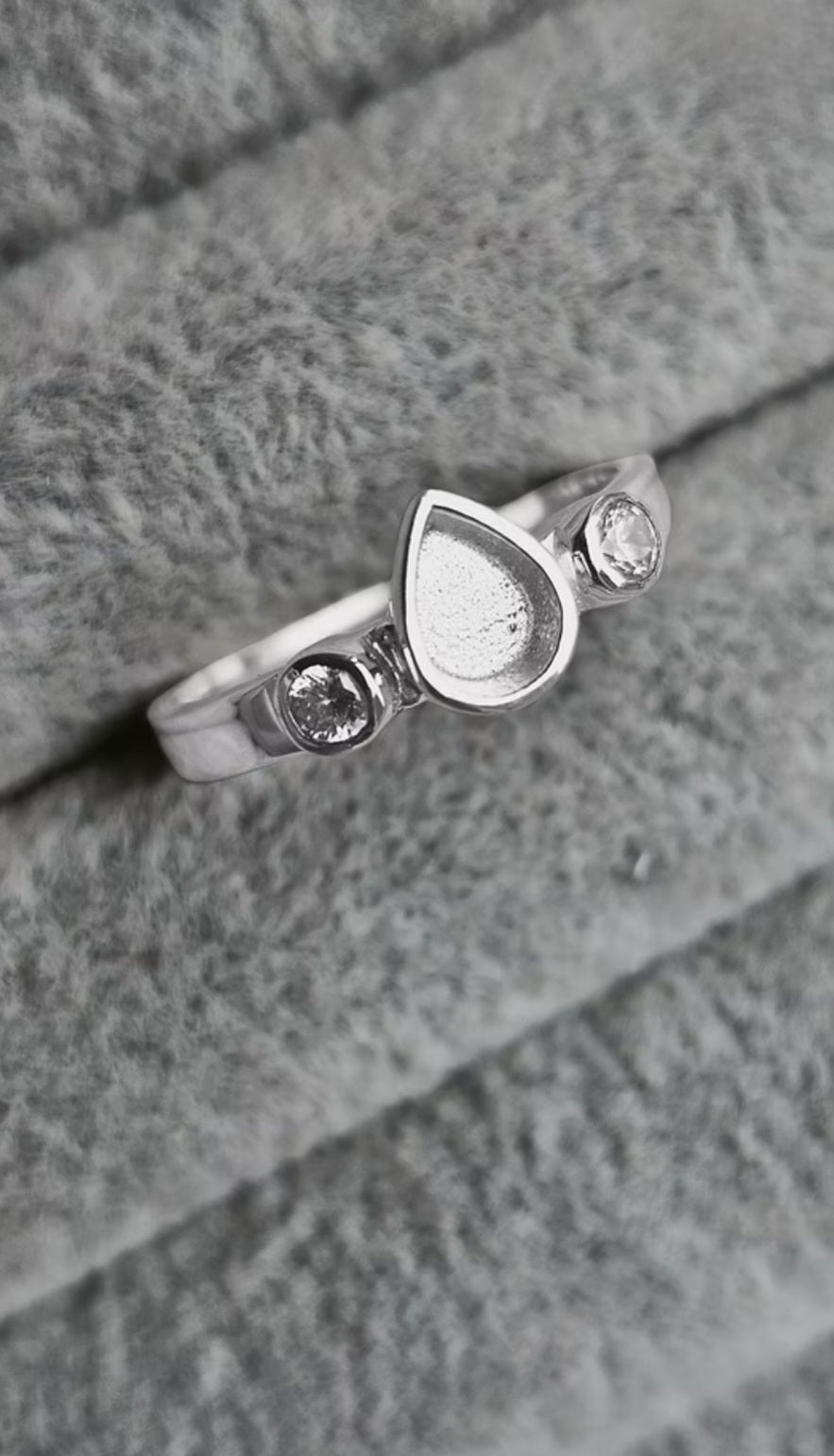 Teardrop Double CZ Ring