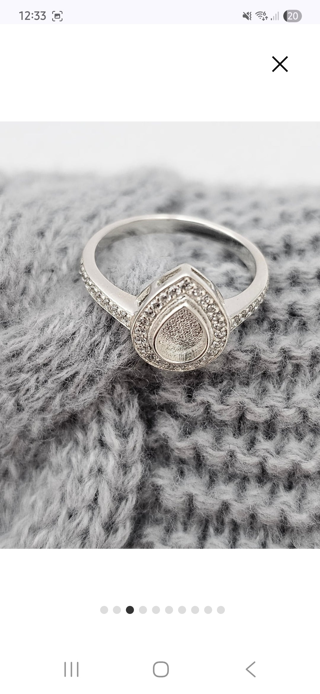 Pear Full CZ Ring
