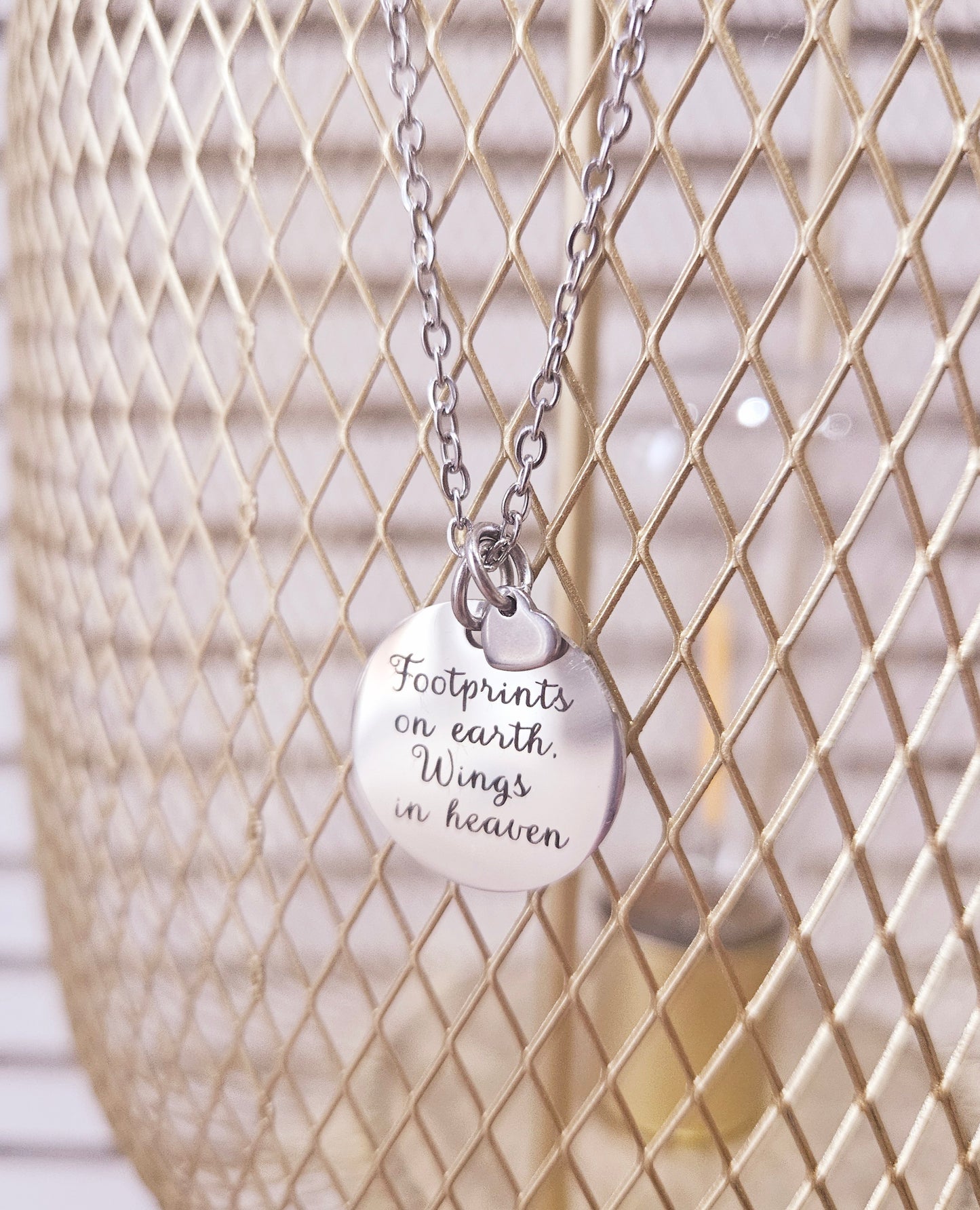 Novah Disc Necklace - footprints