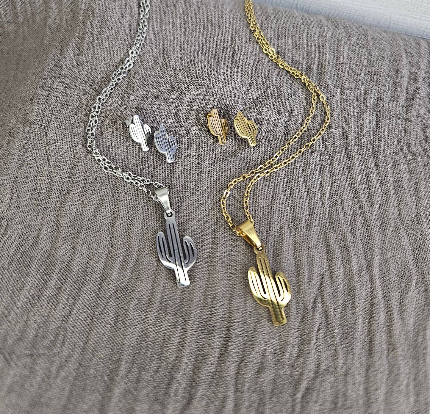 Cactus Necklace & Studs