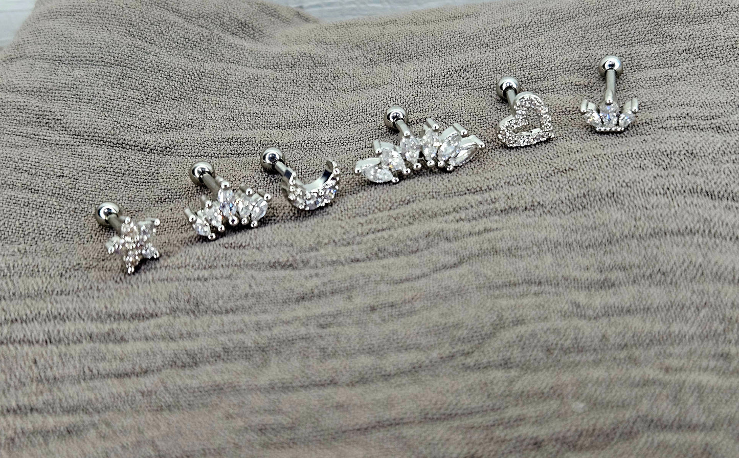 CZ Single Ball Back Earring - Silver