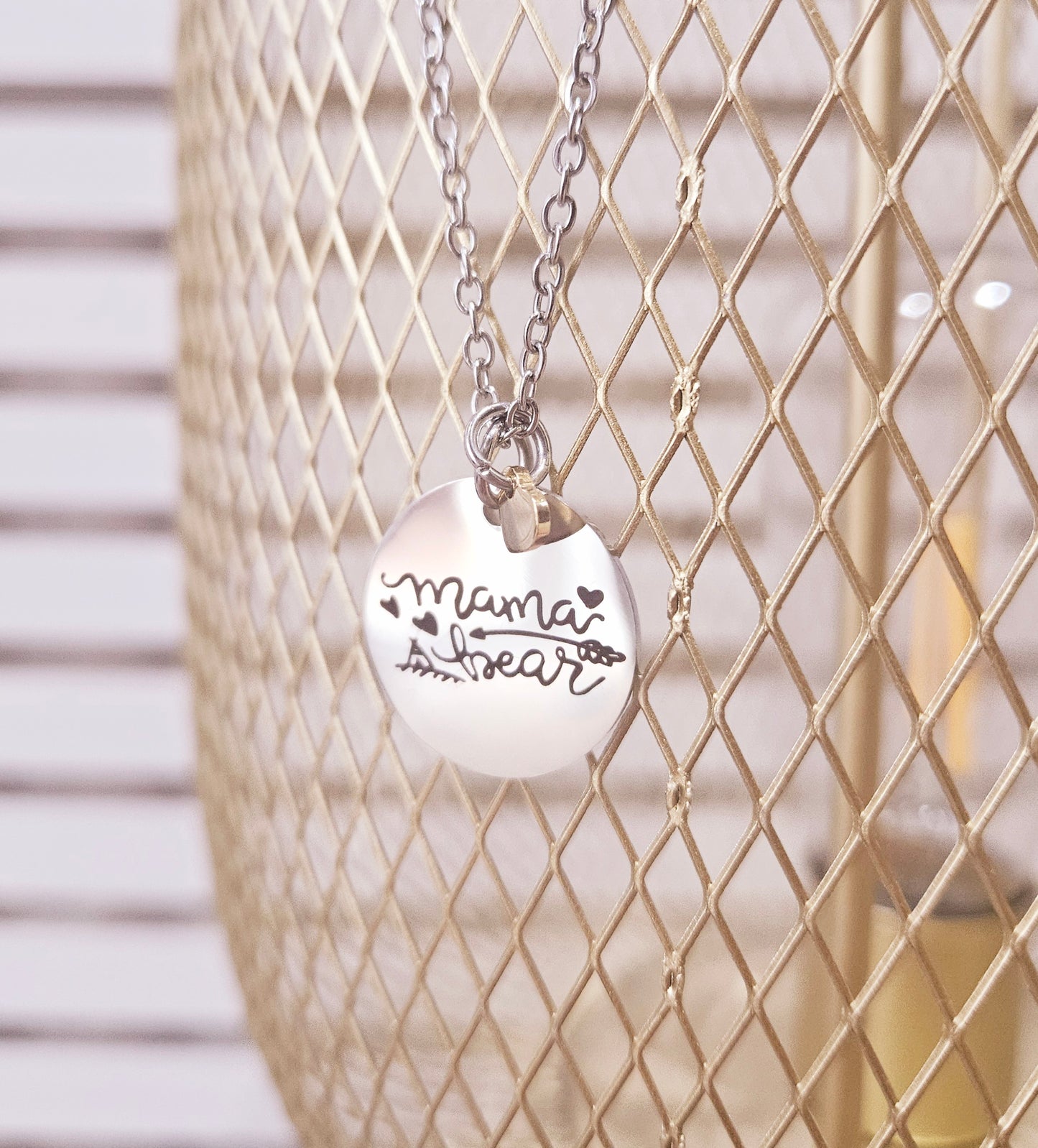Novah Disc Necklace - Mama Bear