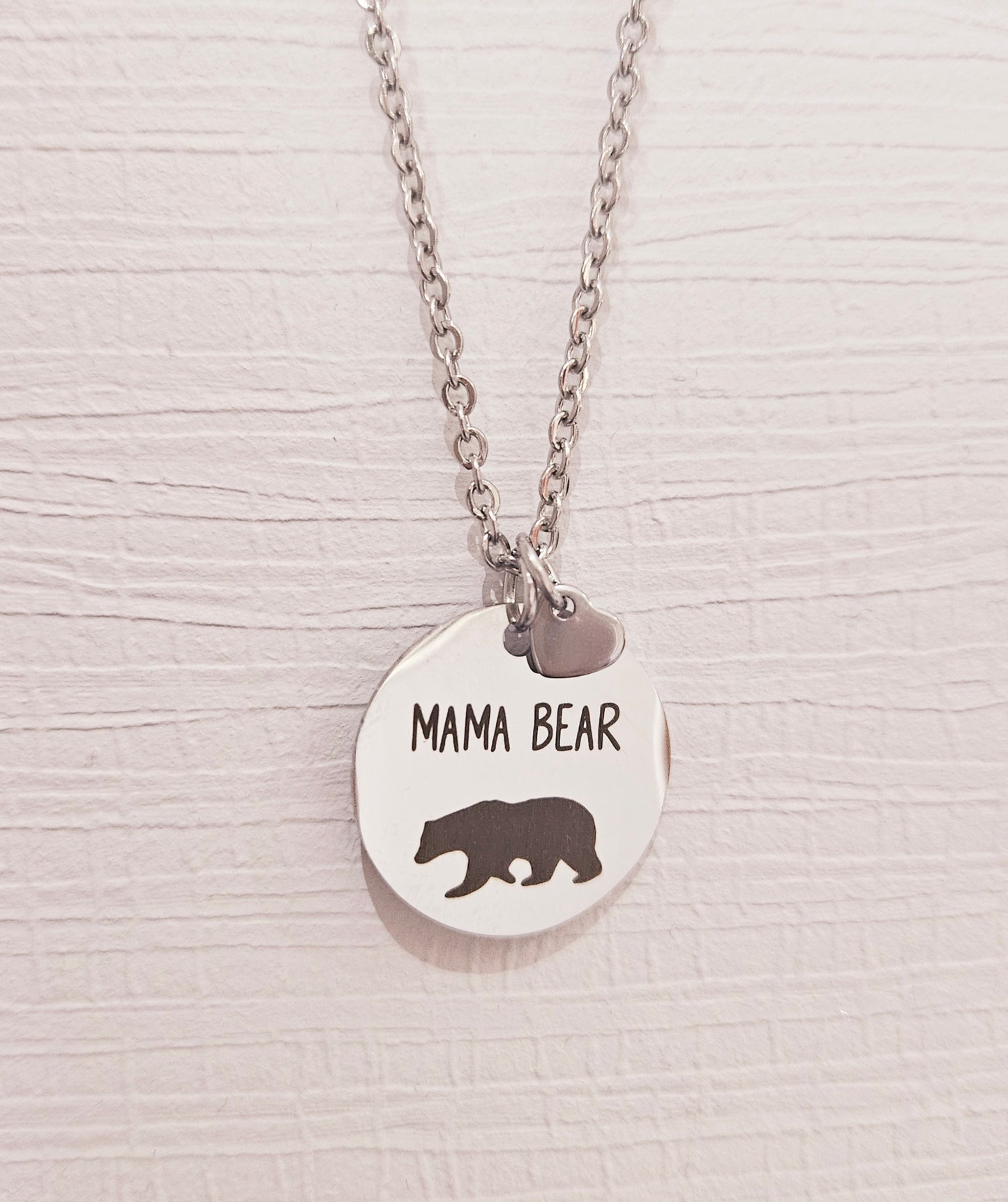 Novah Disc Necklace - Mama Bear
