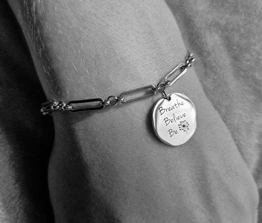 Ivy Disc Bracelet - Breathe, Believe, Be