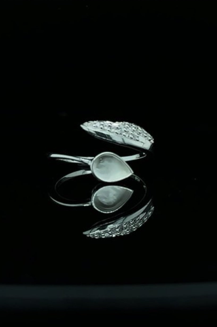 Feather CZ Ring - Adjustable