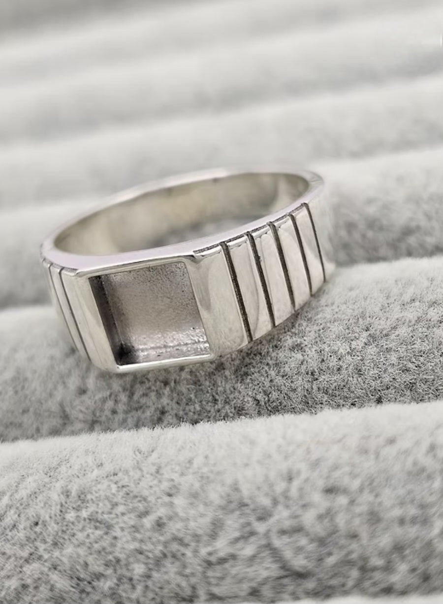 Mens Square Signet Ring