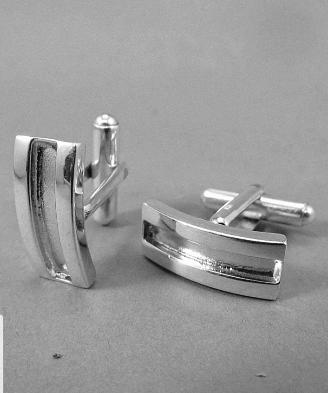 Mens Rectangle Channel Cufflinks