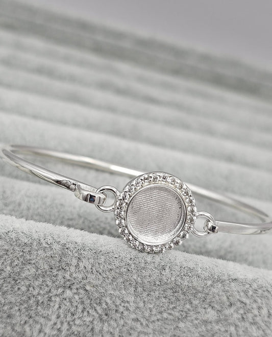 Halo Hook Clasp CZ Bangle