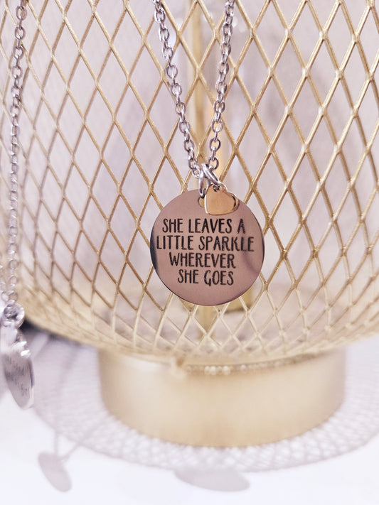 Novah Disc Necklace - She leaves a little sparkle ✨️